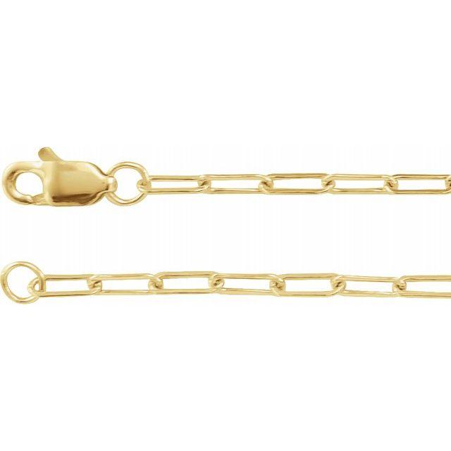 14K Gold Paperclip Link Chain Necklace