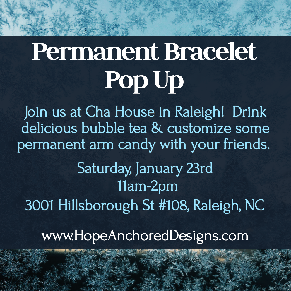 January Permanent Jewelry Pop Up at Cha House Raleigh Juliet