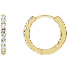 Load image into Gallery viewer, 14K Gold Lab-Grown Diamond Huggie Hoop Earrings
