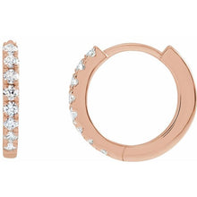 Load image into Gallery viewer, 14K Gold Lab-Grown Diamond Huggie Hoop Earrings
